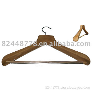 Big wooden coat hanger with antiskid